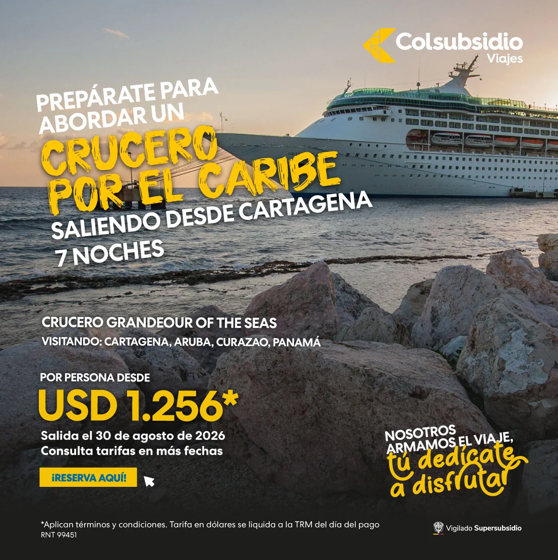 Crucero desde Cartagena sin visa